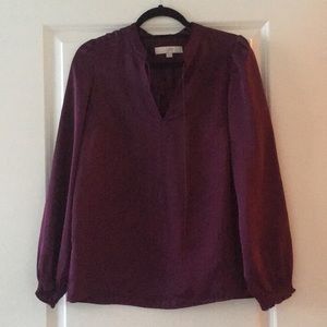 Loft Purple Silk Blouse